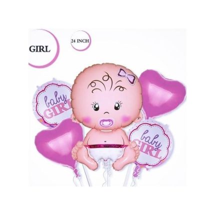 5 Ballons BABY GIRL Trés Bonne Qualité