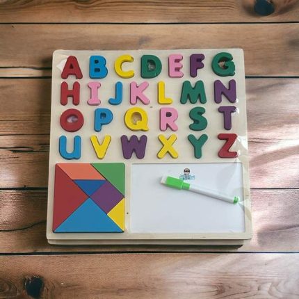 Puzzle relief pédagogique avec tableau et alphabet