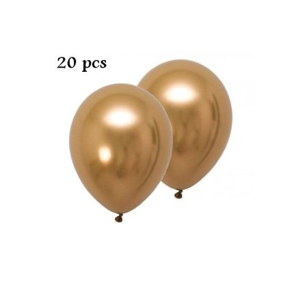 Pack de 20 ballons décoration anniversaire doré